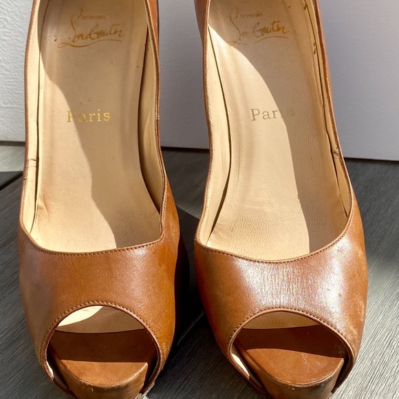 Christian Louboutin Brown Leather Prive Platform